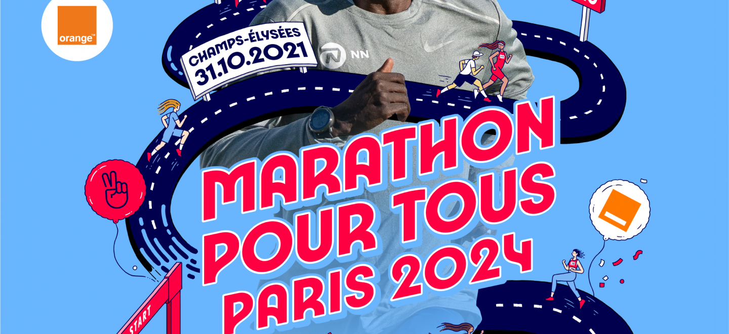Visuel Course avec Kipchoge pour le Marathon Pour Tous 2024